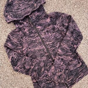 lululemon athletica Pink and Black Patterned Hooded Jacket
